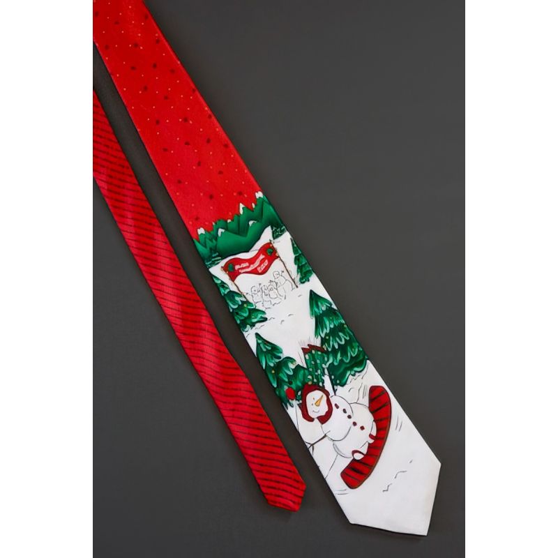 Extreme Snowboarding Snowman - Holiday Tie