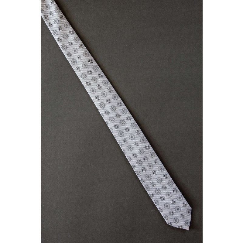 Gray Foulard Pattern - Kids Polyester Necktie
