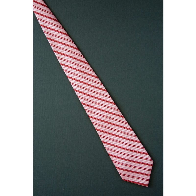 Stripes Both Directions - Pink Silk Necktie
