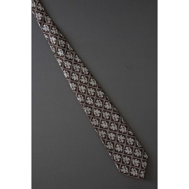 Stylized Crest Lion - 70s Wide Vintage Necktie