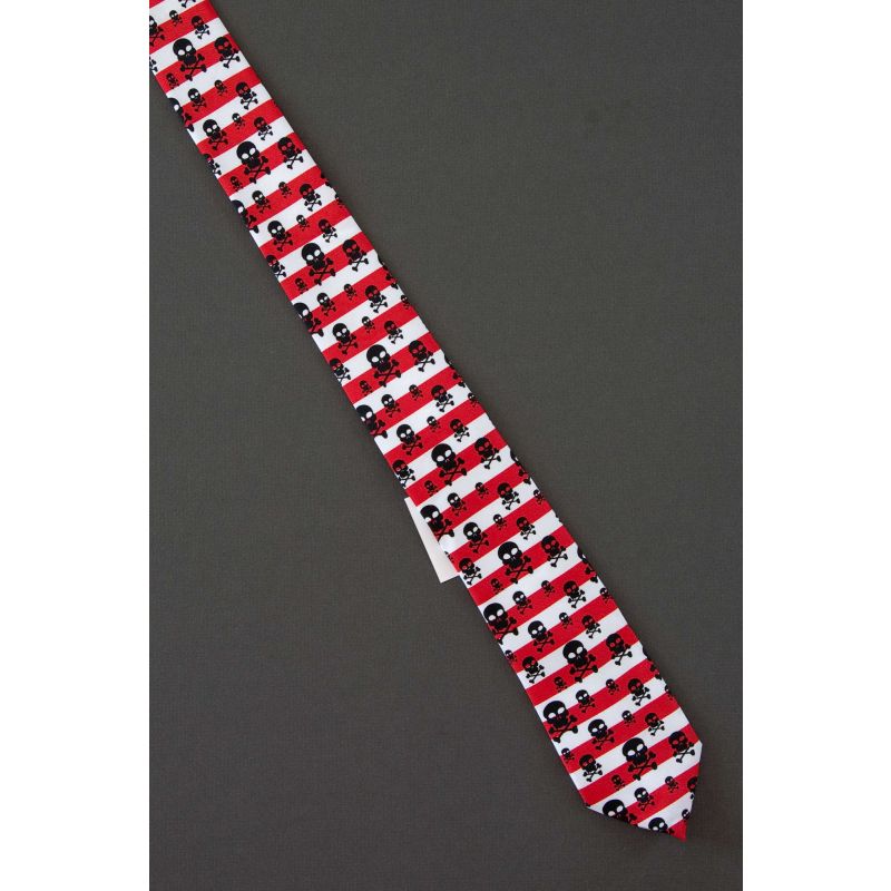 Skulls & Crossbones & Stripes - New Skinny Tie