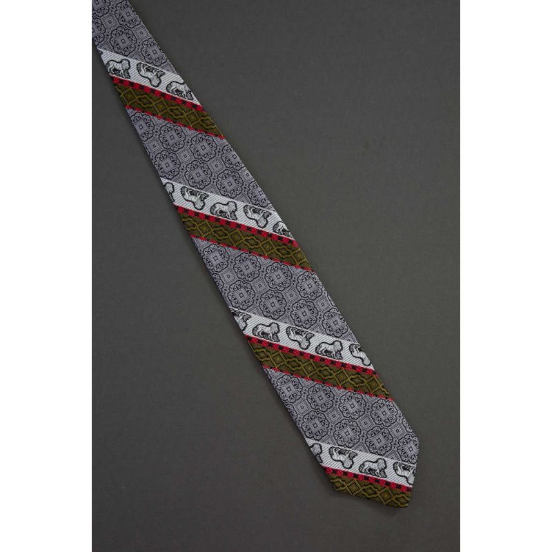 Lions Inside Stripes - 1970s Vintage Necktie