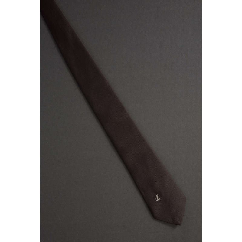 Initial L - 80s Vintage Brown Monogram Tie