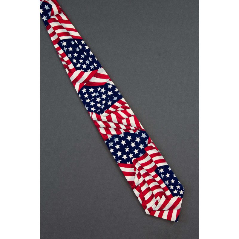 Folded American Flag - Patriotic Cotton Necktie
