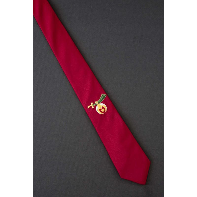 Shriner Logo - 80s Skinny Red Necktie