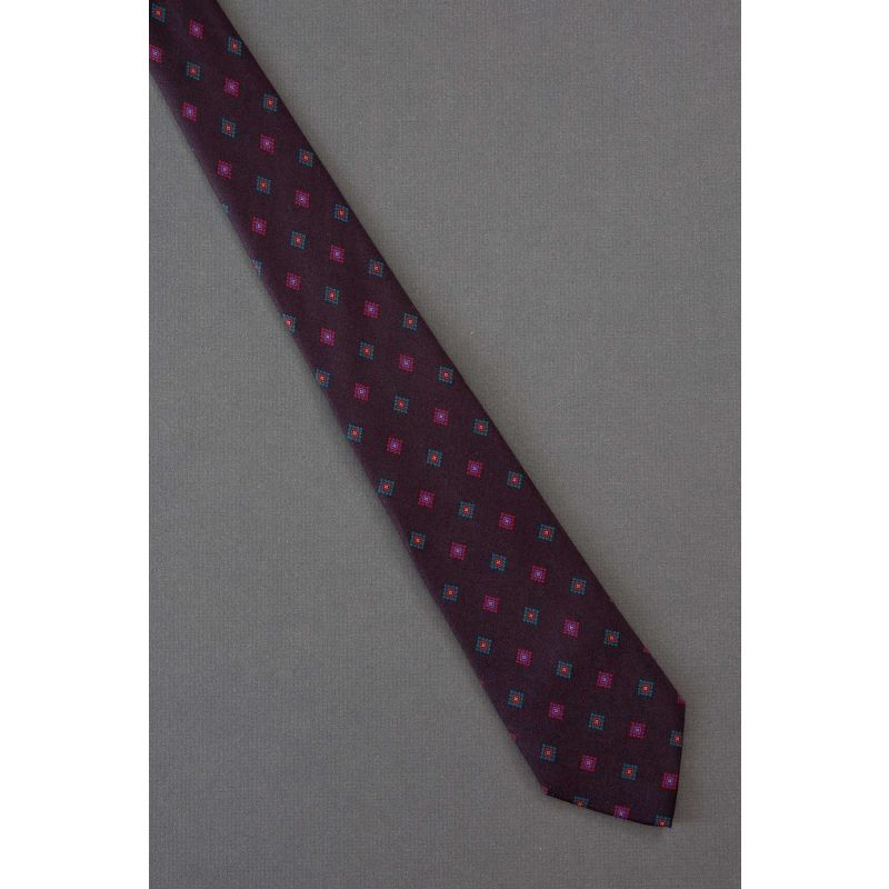 Diamond Repeat Pattern - 80s Skinny Black Tie