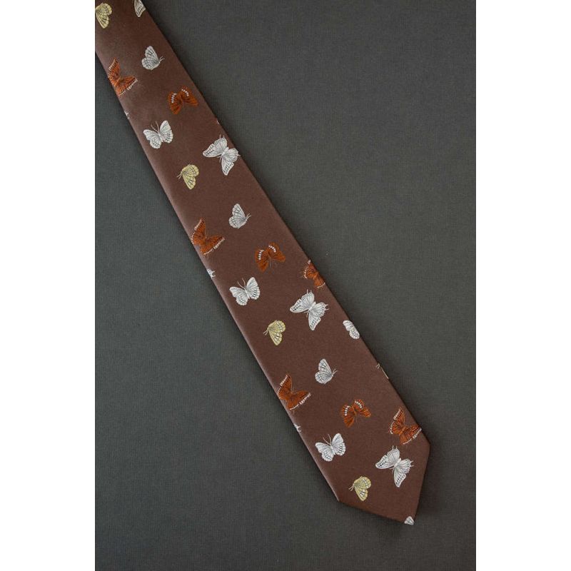 Orange, White & Yellow Butterflies - 70s Necktie