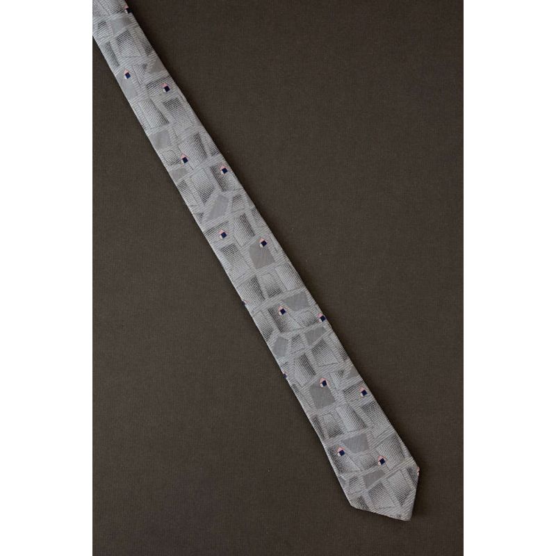 Odd Shapes - 80s Thin Gray Silk Neckwear