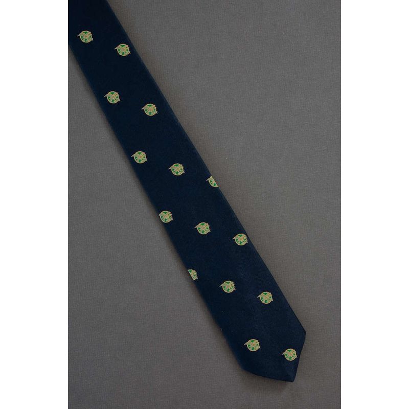 Eagle In Flight Repeat - 1980s Skinny Navy Tie