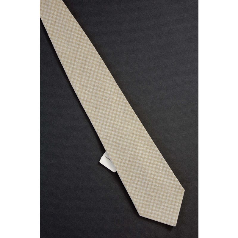 Beige & Cream Plaid - Brand New Necktie