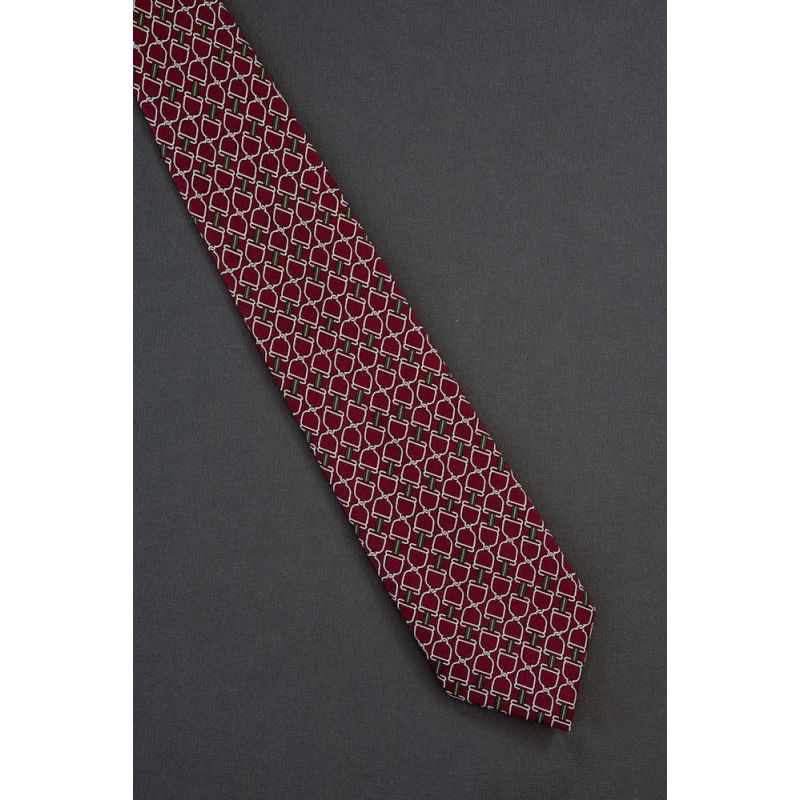 Interconnected Horse Tack - Silk Red Necktie