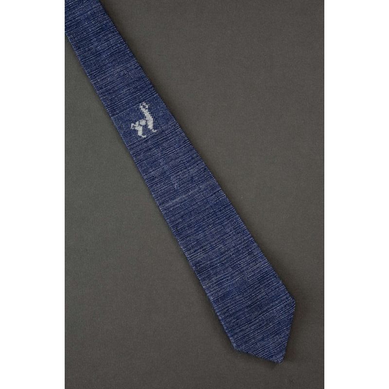 Gray Llama Flourish - Modern Navy Necktie