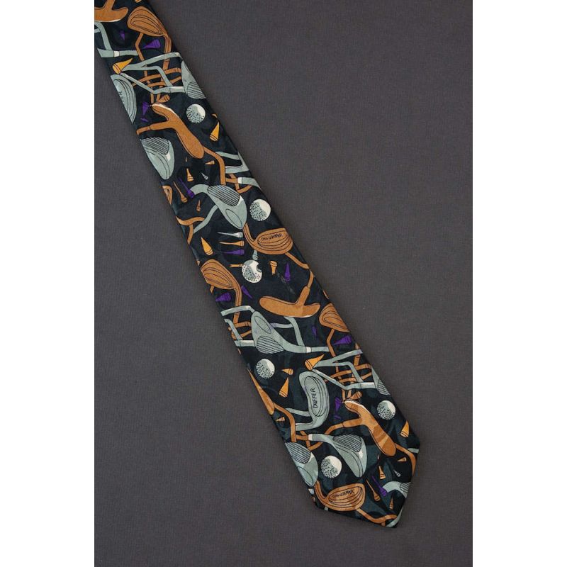 Golf Clubs, Tees & Balls - Fun Golfing Necktie