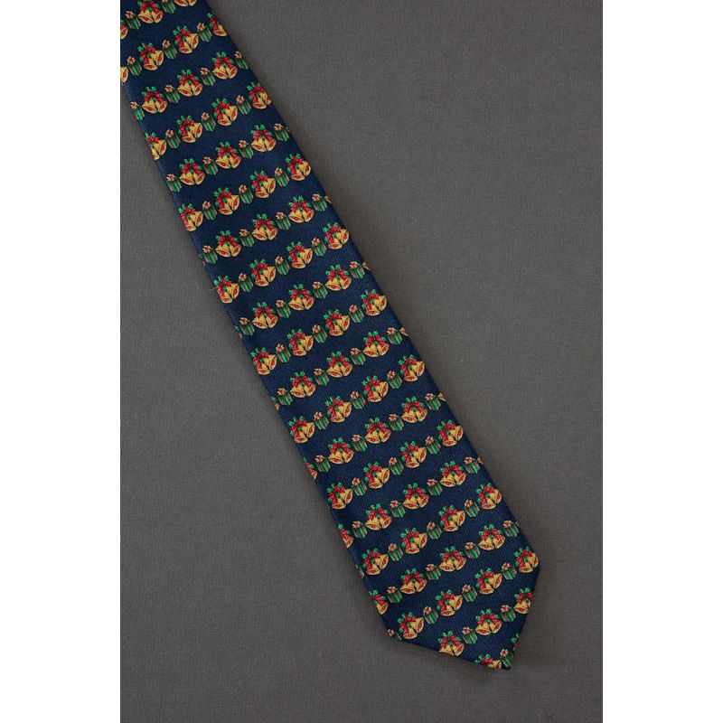 Gold Bells & Wrapped Gifts - Christmas Tie