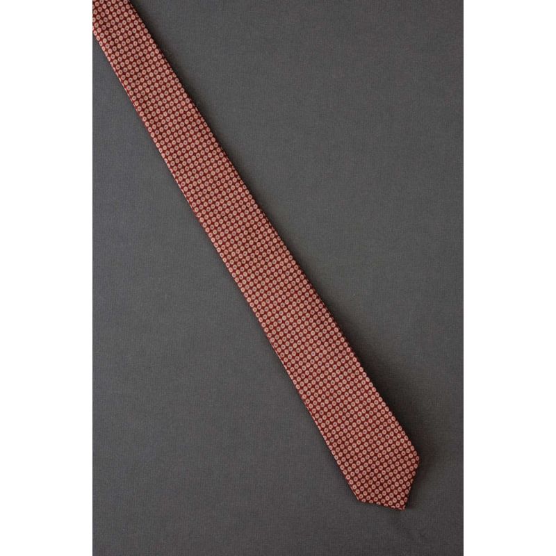 Orderly Polka Dots - 80s Thin Burgundy Tie