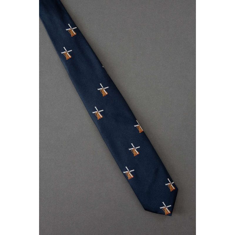 Windmill Repeat - 80s Skinny Navy Necktie