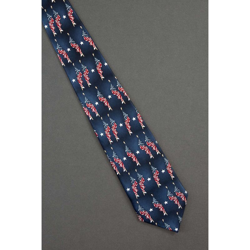 American Flags On Poles & Stars - Necktie