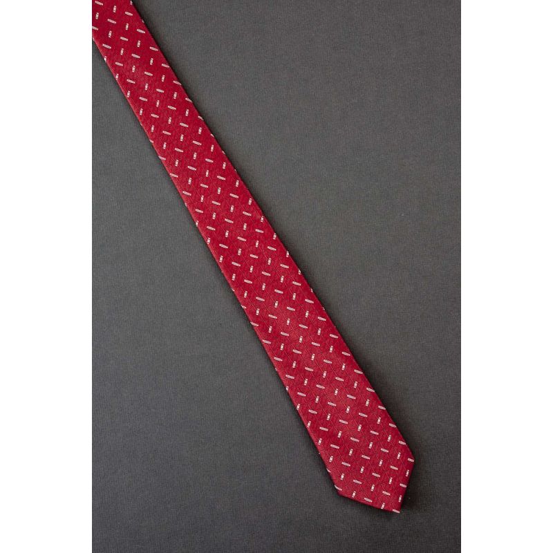 Segmented Pattern - Red Skinny Necktie