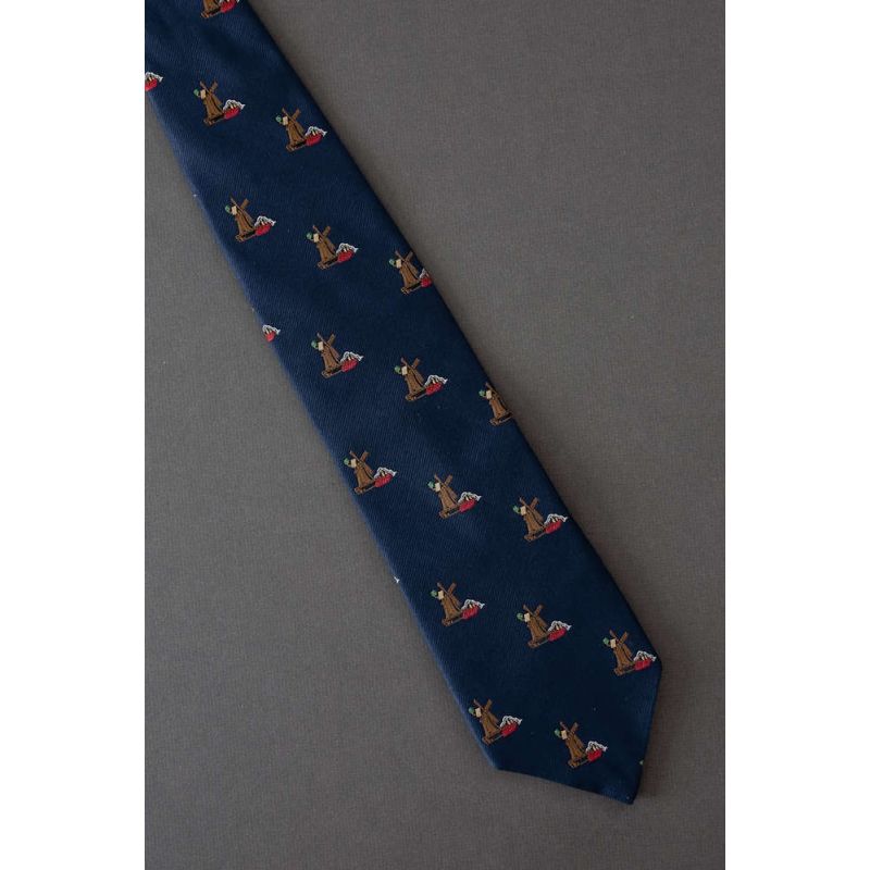 Windmills in Holland - 1970s Vintage Necktie