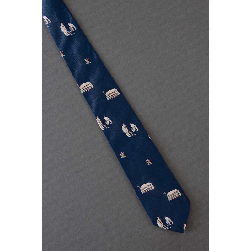 Game of Cricket - 1980s Skinny Vintage Necktie