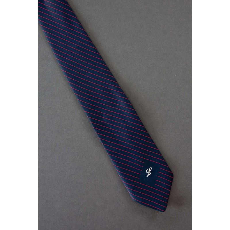 Initial - L - 1970s Monogram Striped Tie