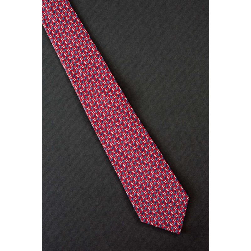 Letter E Everywhere - Red Silk Necktie