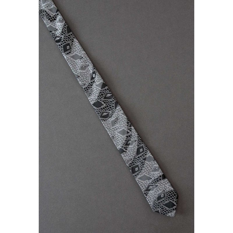 Diamonds &  More - 1980s Skinny Gray Tie