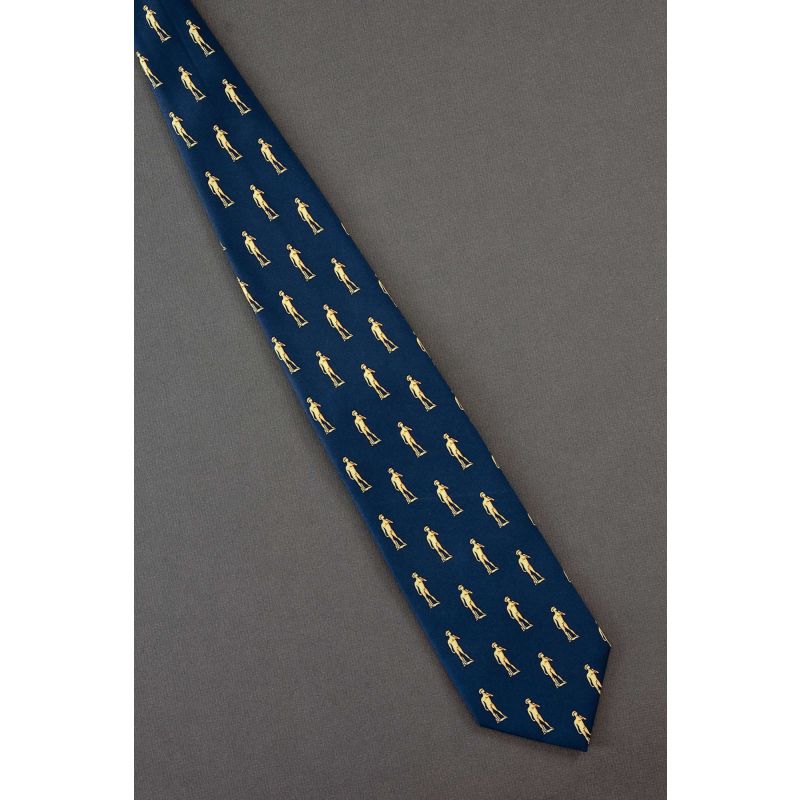 Statue of David Repeat - Navy Blue Silk Necktie