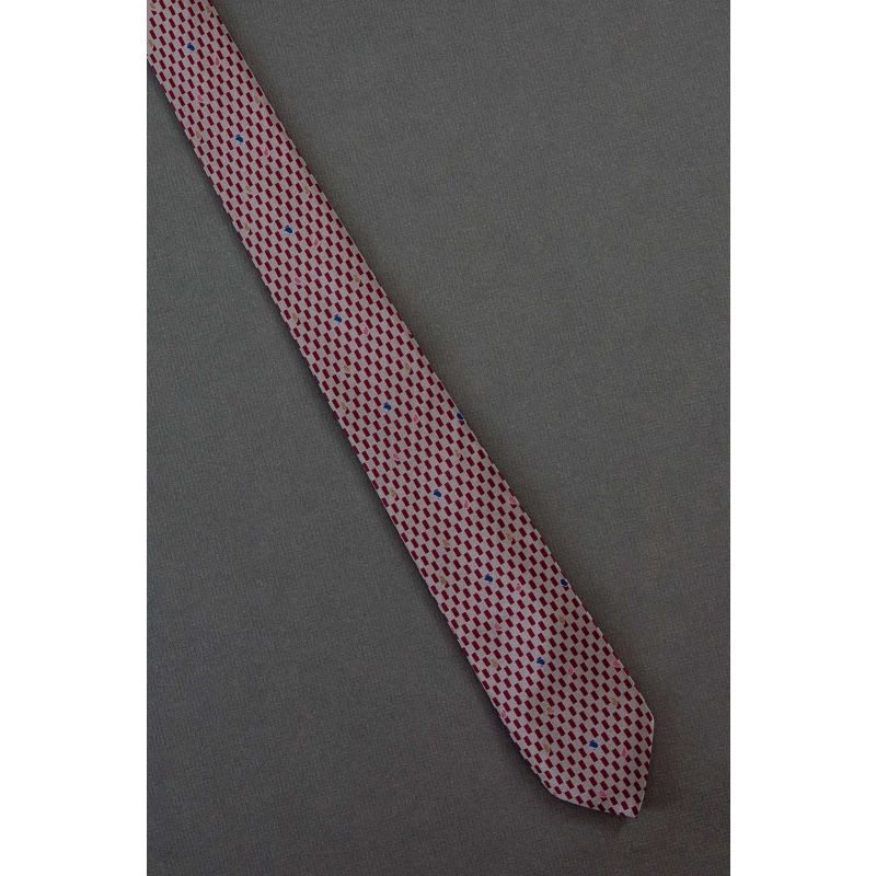 Red & Gray Rectangles - 80s Skinny Vintage Tie
