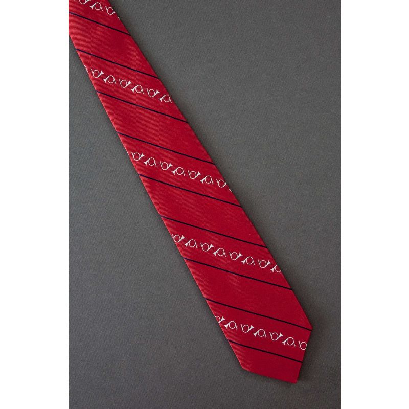 Hunting Horn or French Horn - Red Stripe Tie