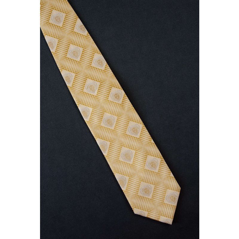 Portrait of a Person - Unique Silk Gold Tie