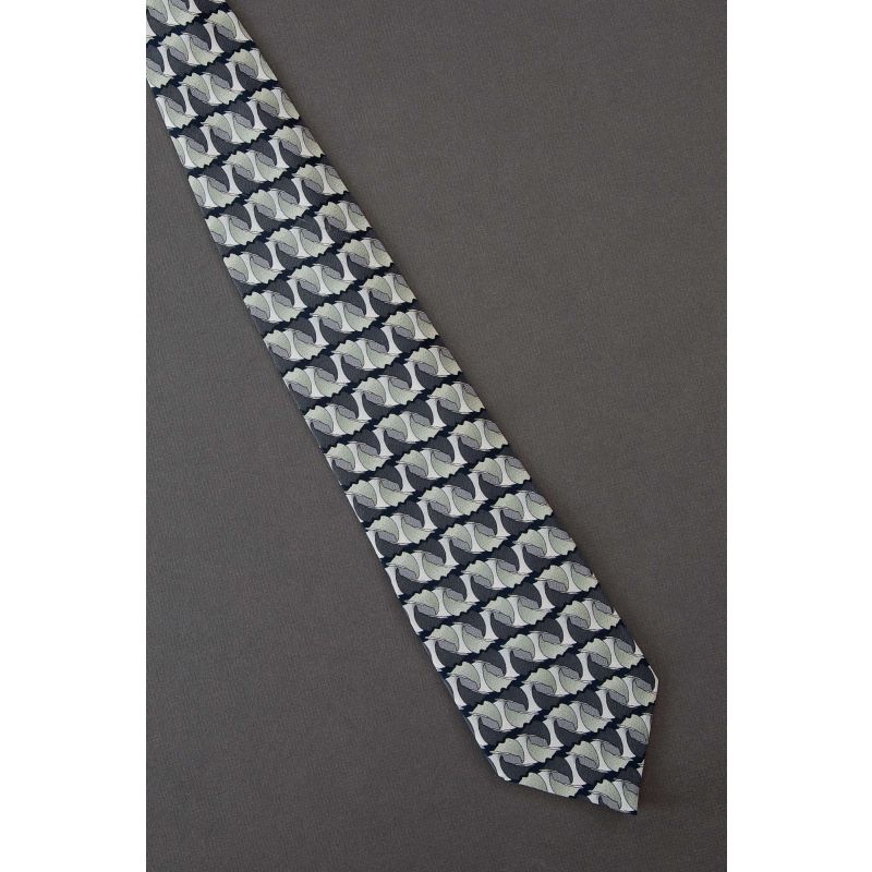 Cockatoo Bird - Mens Green Silk Necktie