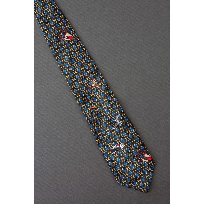 Ring Pattern & Looney Tunes Characters Tie