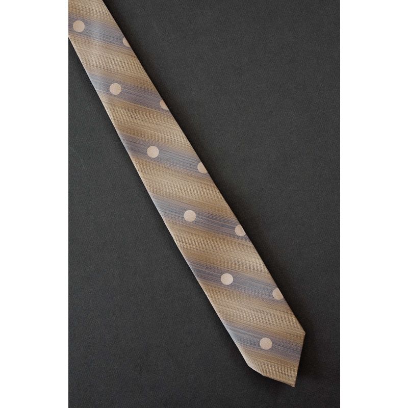 Polka Dots Amid Stripes - 80s Skinny Tie