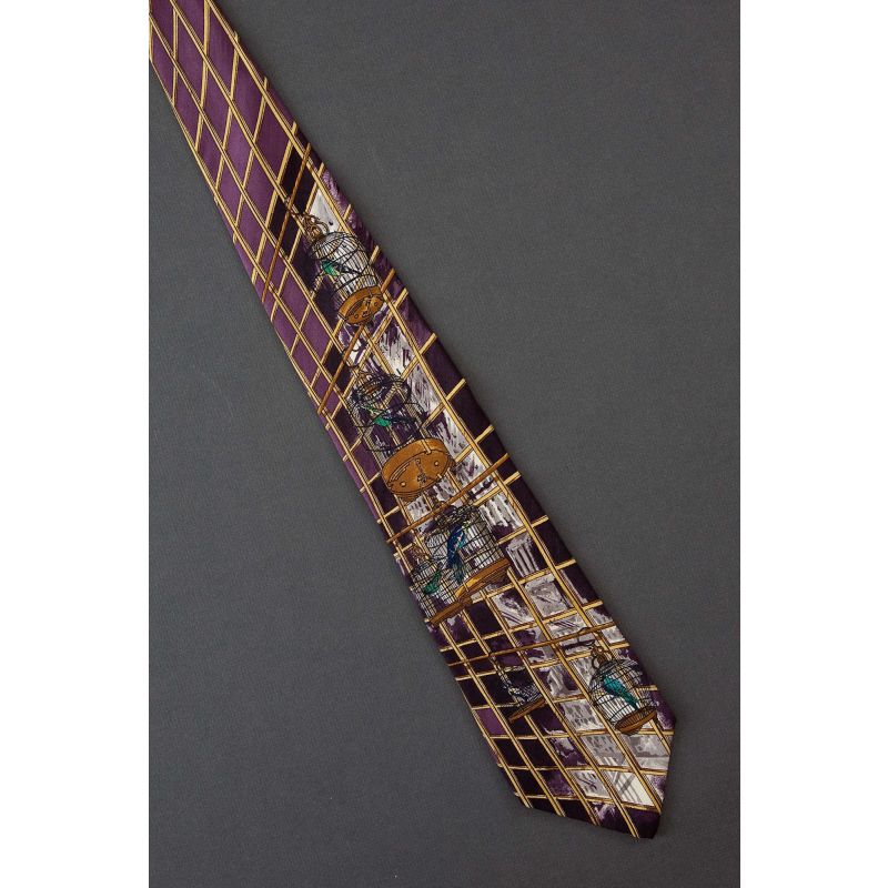 Birds In Birdcages By Window - Silk Necktie