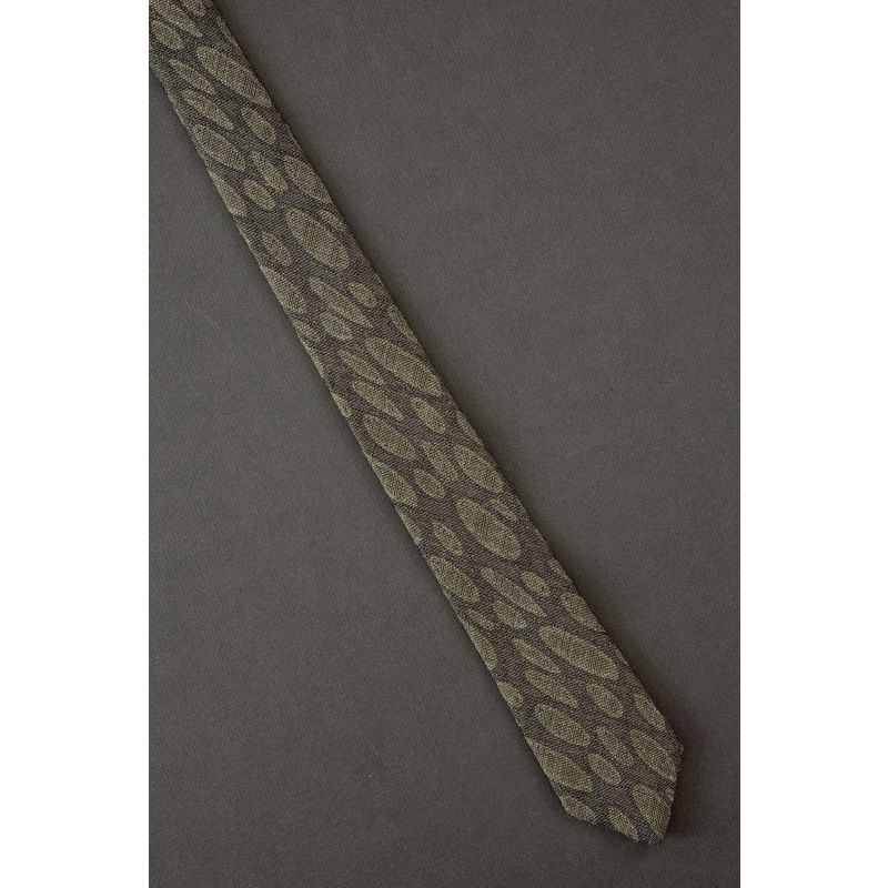 Organic Ovals - 1980s Skinny Beige Necktie