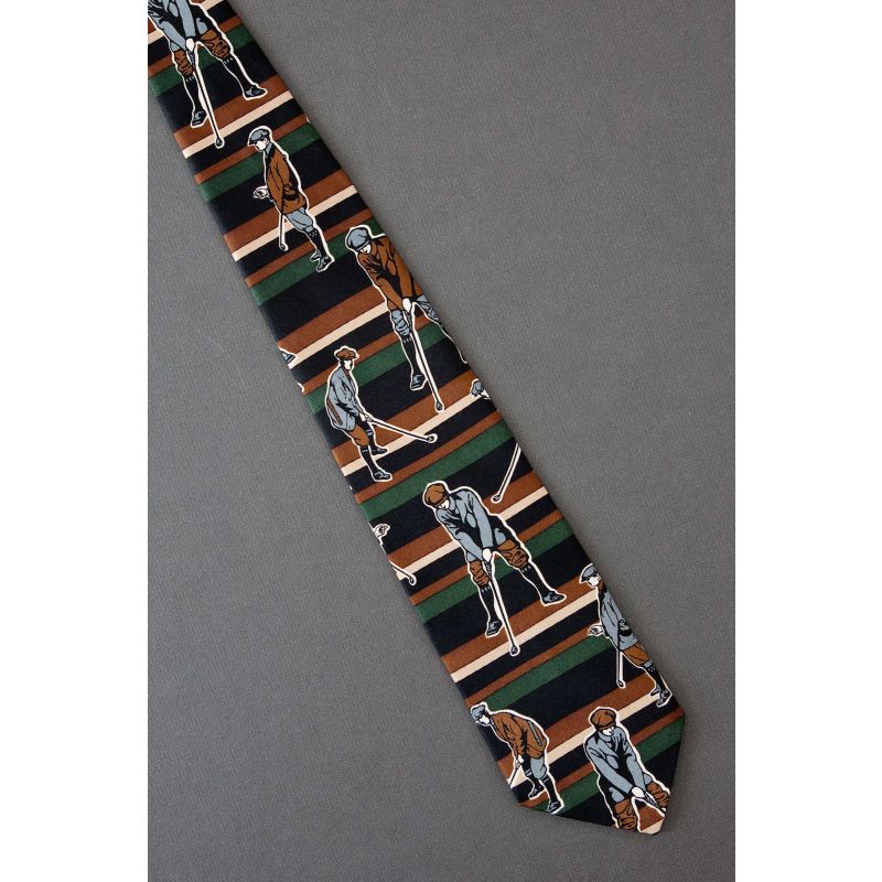 Old Fashioned Golfer - Silk Golf Striped Tie