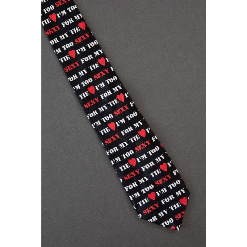 Im Too Sexy For My Tie With Red Hearts - Tie