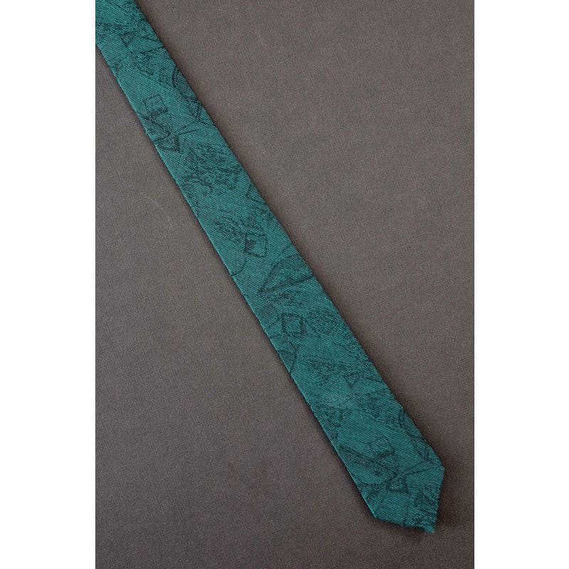 Green Textured - 80s  Narrow Vintage Tie