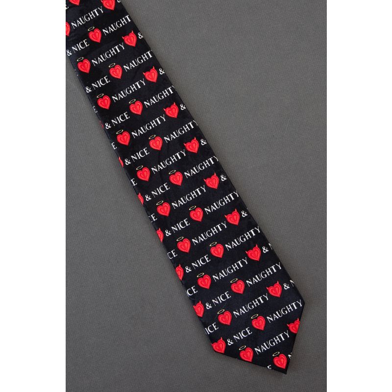 Naughty & Nice Hearts With Halo or Horn - Tie