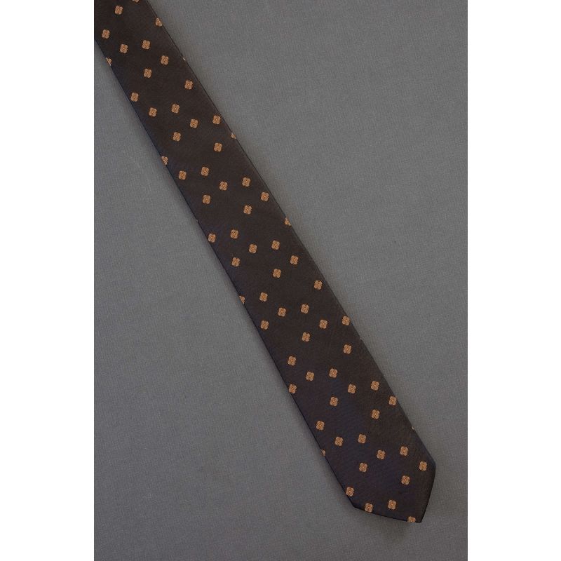 Peppered Persian - 80s Skinny Brown Necktie