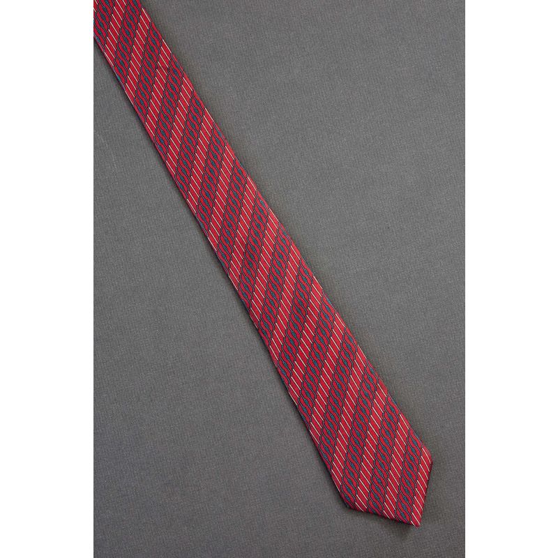 Connected S Shapes - 80s Skinny Silk Necktie