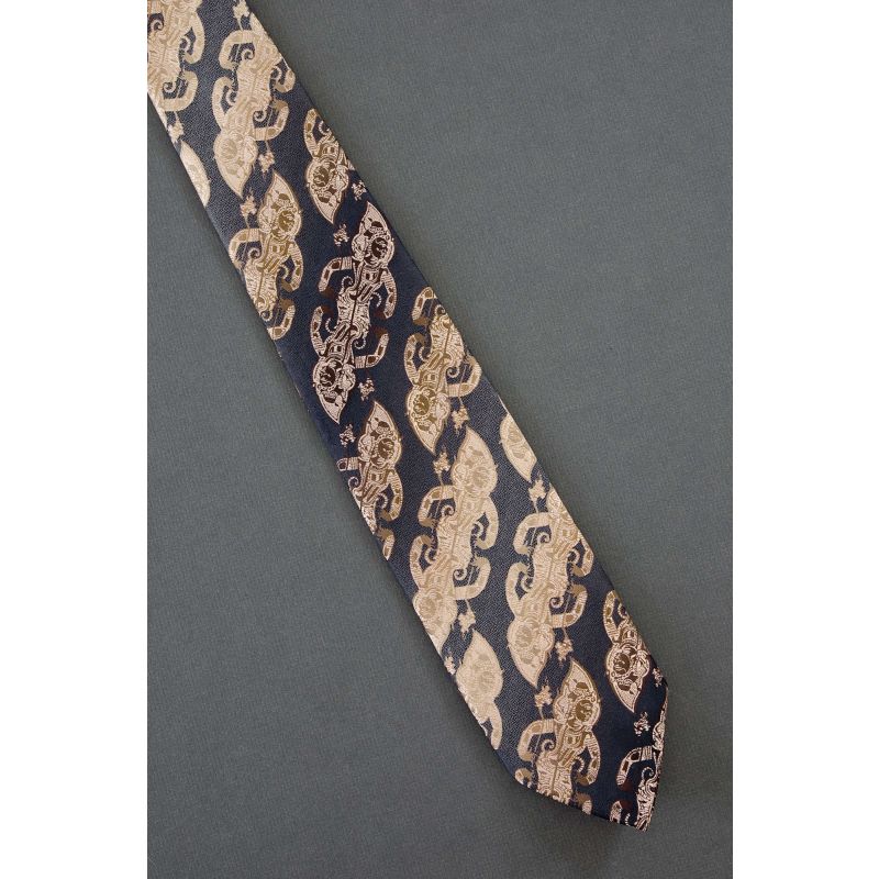 Asian God Repeat - 1970s Vintage Necktie