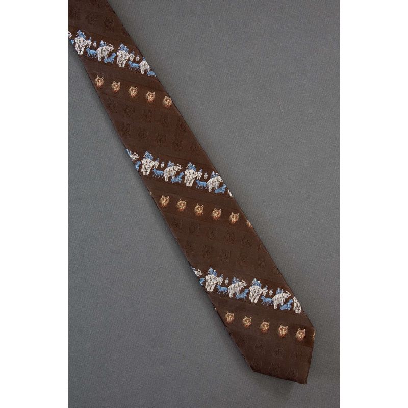 Men On Elephants Hunting Cats - Necktie