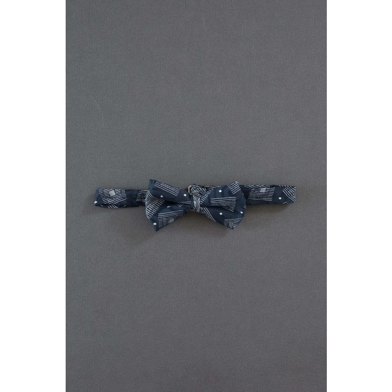 Navy Blue Geometry - Mens Pre-Tied Bowtie