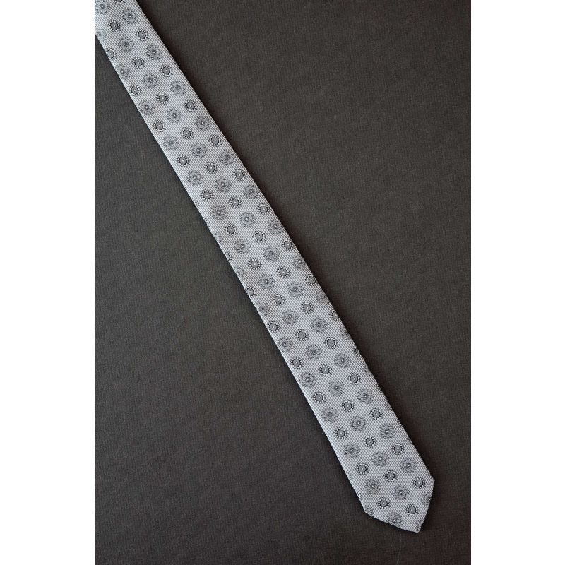 Gray Allover Pattern - Boys Skinny Necktie
