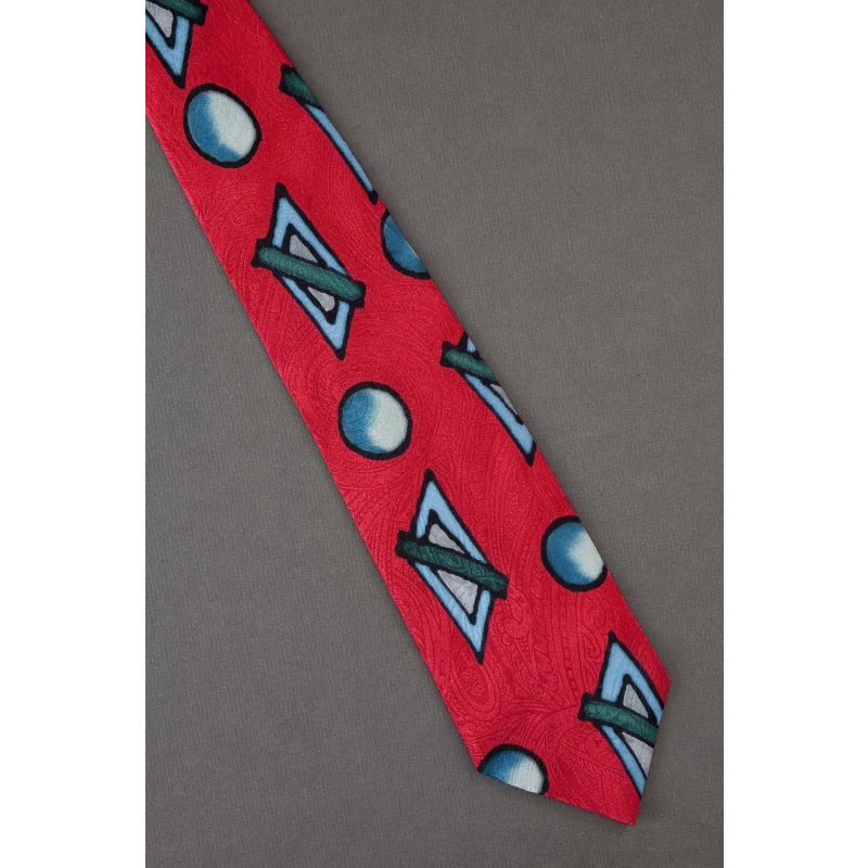 Playful Geometry - Hand Painted Necktie