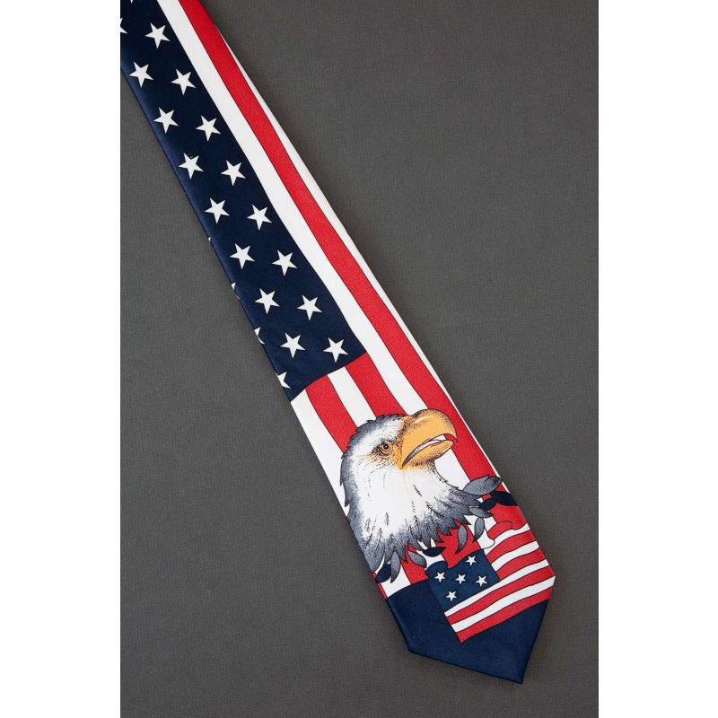 American Bald Eagle & United States Flag Tie