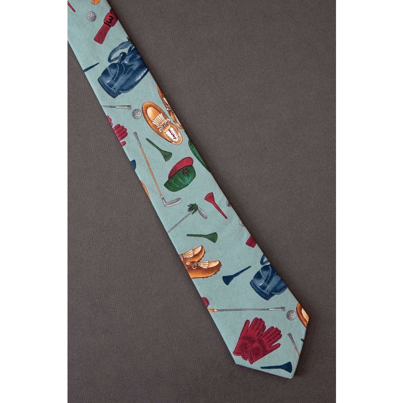 Golf Accessories - Boys Green Sports Necktie