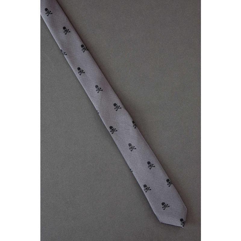 Skull & Crossbones - Kids Gray Necktie